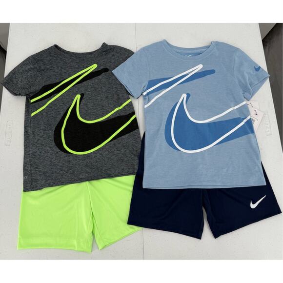 NWT Nike Boy's Kid's 4 Piece Set, Shorts & T-Shirt, Outfit, Size 6 - Picture 1 of 13